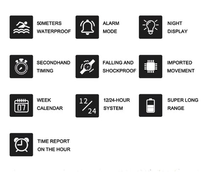 SMAEL New Watches 50m Waterproof Sports Watch Digital 8072 Army Watch Digital Quartz Dual Time Wristwatches LED for Men