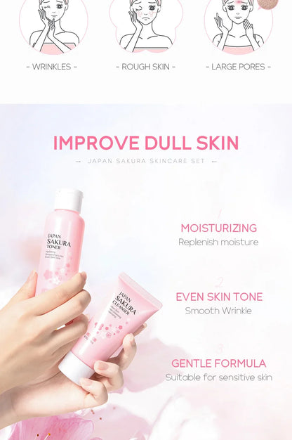 LAIKOU Sakura 5-Piece Skincare Gift Set – Moisturising Korean Valentine's Day Kit