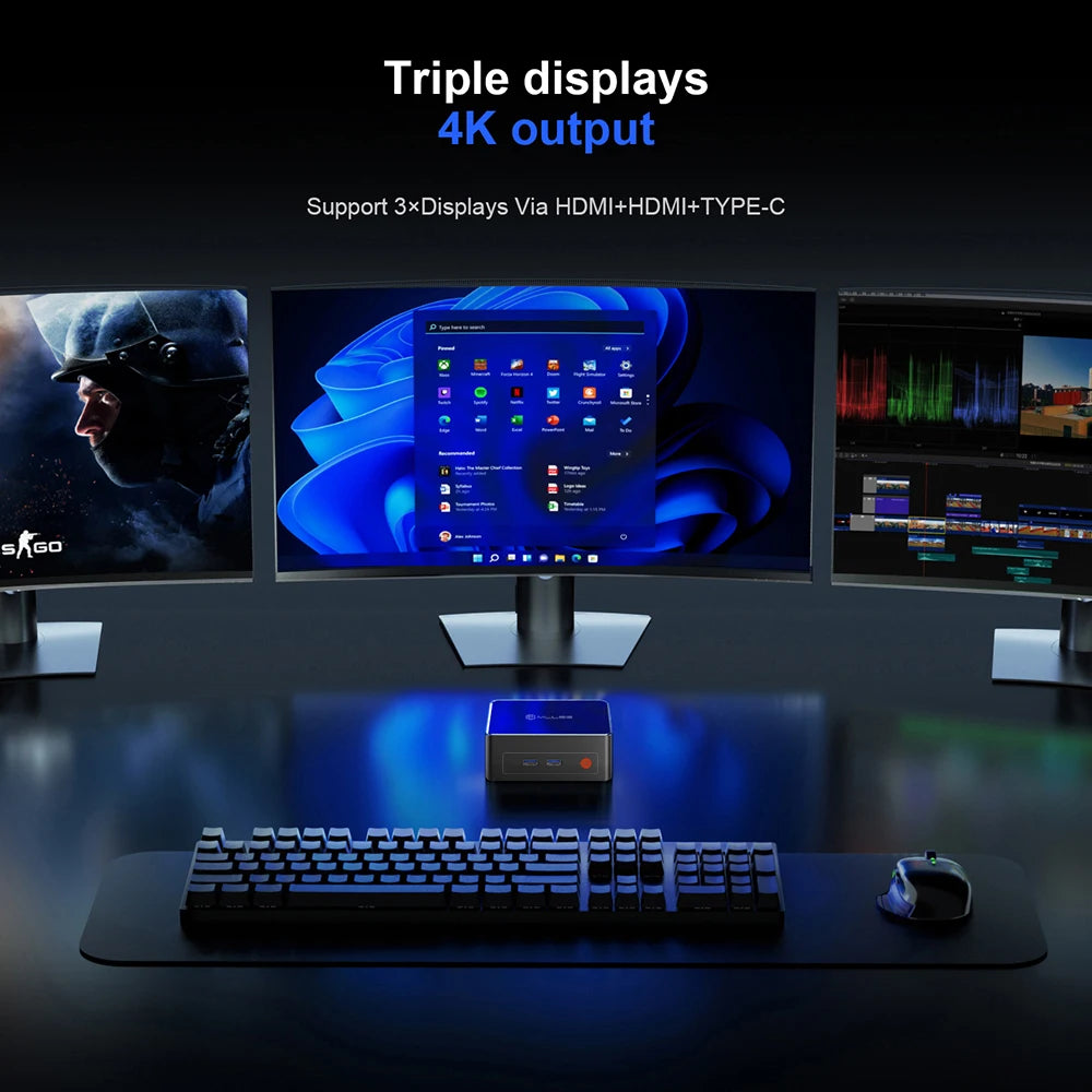 MLLSE G1 Pro Mini PC AMD Ryzen7 5700U DDR4 16GB RAM 512GB SSD WiFi6 BT5.2 Windows 11 Pro Mini Desktop Computer Gaming Work