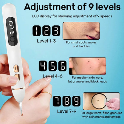 Laser Plasma Pen Mole Wart Skin Tag Remover Black Dots Freckle Dark Spot Wart Eliminator Papilloma Nevus Remover Plasma Pen