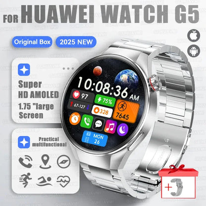2025 New For HUAWEI Watch G5 PlUS Smart Watch Men 1.75" HD AMOLED Screen GPS track Heart Rate Bluetooth Call Compass SmartWatch