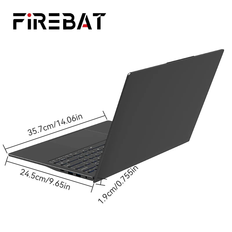 Firebat A16 AT15 Laptop 15.6 16 Inch CPU Intel N100 16GB RAM 512GB 1TB BT4.2 WiFi5 LPDDR4 Lightweight Business Computer Notebook