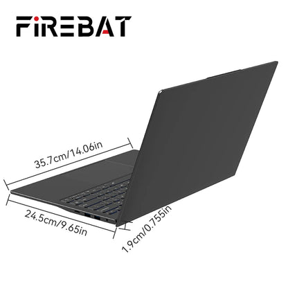 Firebat A16 AT15 Laptop 15.6 16 Inch CPU Intel N100 16GB RAM 512GB 1TB BT4.2 WiFi5 LPDDR4 Lightweight Business Computer Notebook