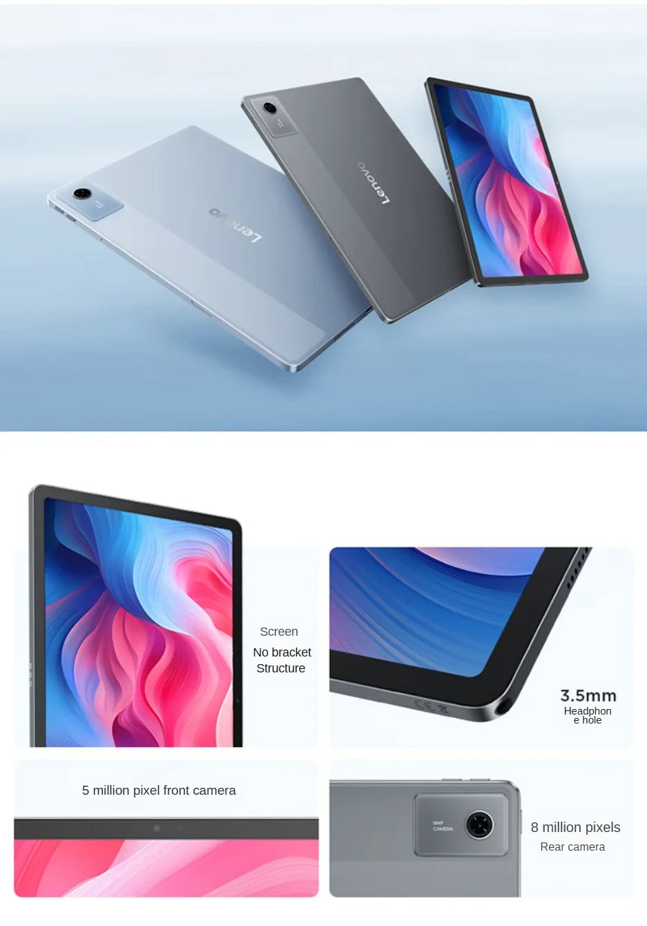 Lenovo Xiaoxin Tablet 11 MediaTek Dimensity 6300 11 inch 2.5K Eye-protecting Screen 2560*1600 Resolution 90Hz 7040mAh WiFi