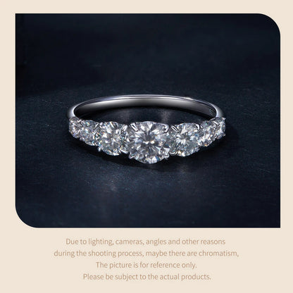 Bamoer Moissanite Ring Heart Setting D Color VVS1 EX Lab Diamond Ring 925 Sterling Silver for Women Engagement Wedding Jewelry