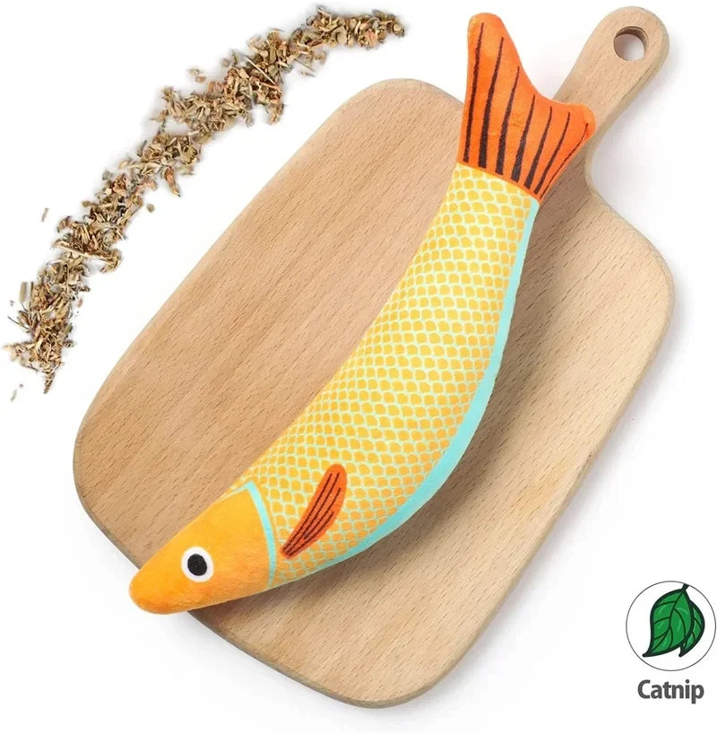 Cat Toy Catnip 3D Simulation Fish Goldfish Kitten Toys Pillowfish Interactive Sounding Cat Chew Bite Pet Plush Toys Cat Supplies