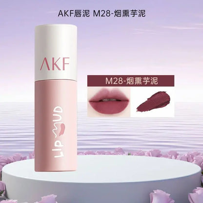 AKF Lip Mud Matte Velvet Soft Mist Lipstick Moisturizing Longlasting High Pigmented Lip Tint Lip Glaze Cosmetics Makeup