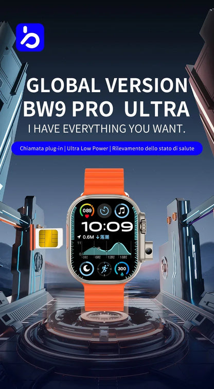 BW9 Pro Smartwatch - Independent SIM card calling, dual-core CPU, 2D graphics enhancement and an ultra-long 400mAh battery life