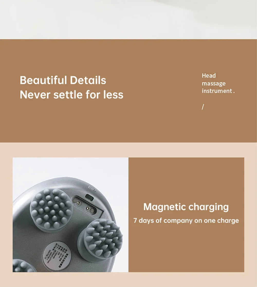 3D Electric Head Massager for Cats Dogs Pets Scalp Massager Rechargeable Body Relax Massager Promote Hair Growth Pet Supplies