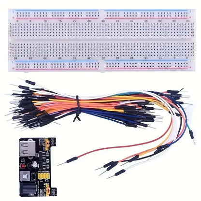 830Pcs DIY Electronics Starter Kit – For Arduino UNO R3, Includes Breadboard, Tie-points, and Electronic Components