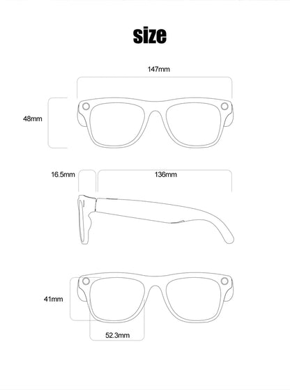 XIAOMI Ai Smart Glasses Camera 6K HD Mini Camera Bluetooth Call Voice Assistant Control Smart Sports Wearable Camera Glasses