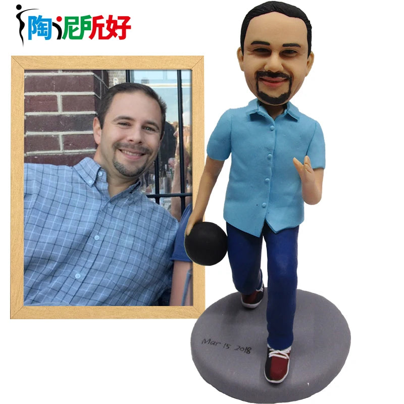 Custom Handmade Bobblehead Figurines, Personalized Clay Dolls figuras Statue Sculpture from photo,Christmas Gift for Husband
