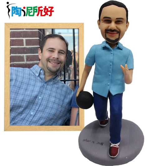 Custom Handmade Bobblehead Figurines, Personalized Clay Dolls figuras Statue Sculpture from photo,Christmas Gift for Husband