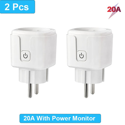 Smart Plug WiFi Socket EU 16A/20A Power Monitor Timing Function Tuya SmartLife APP Control Work with Alexa Google Home Alice