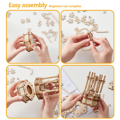 3d Wooden Puzzle Marble Runs Mechanical Puzzles Self Assembly Toy STEAM Educational Toys Model Building Kits for Kids Adult Gift