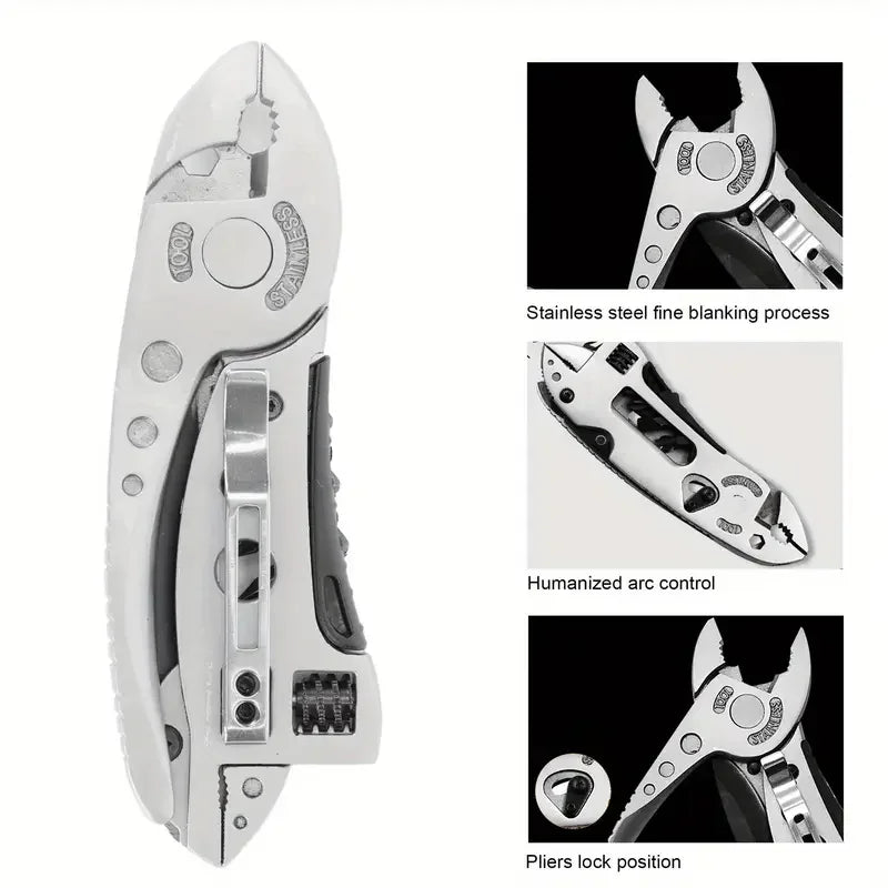 9 in 1 Multitool Keychain Plier - Accessories for Handyman,Adjustable Wrench,Screwdriver,Pliers,Knife,and More Compact,Portable
