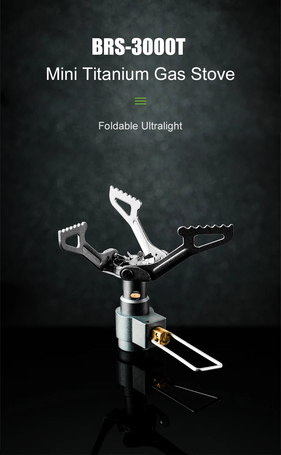 BRS Outdoor Gas Stove Mini Camping Gas Burner 25g Ultralight Titanium Picnic Hiking Cooking Stove Survival Furnace BRS-3000T