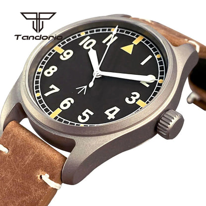 Tandorio Titanium Ultralight Dive 39mm Men's Pilot Watch Automatic Miyota 8215/PT5000 Movt AR Sapphire 20BAR Waterproof Luminous