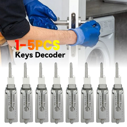 1-5PCS Keys Decoder Hook Tool O-ring Pickup Kit 2 In 1 Precision Hook & Pick Set Lock Decoder Stainless Steel Precision Tools