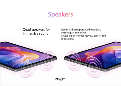 Xiaomi Redmi Pad 2 Tablet - 2.5K Display Helio G100-Ultra 11" 18W Fast Charging 9000mAh Battery