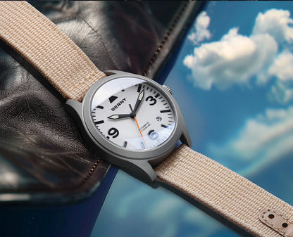 BERNY Pilot Titanium Automatic Watch for Men Sapphire AR Coated 10Bar Supper Luminous Men Wristwatch Sports Aviation Men Watches
