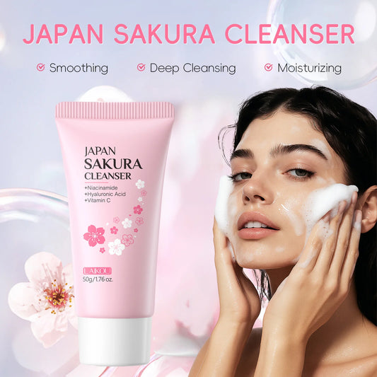 LAIKOU Sakura Facial Cleanser 50g – Deep Cleansing, Brightening & Moisturising