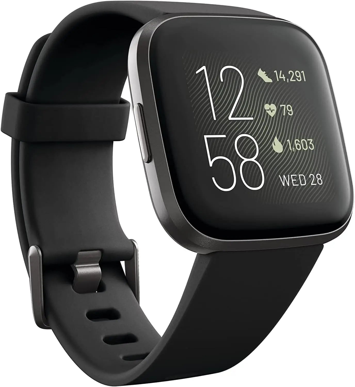 Versa 2 Smartwatch – Heart Rate, Voice Assistant, Sleep & Swim Tracking, Black/Carbon