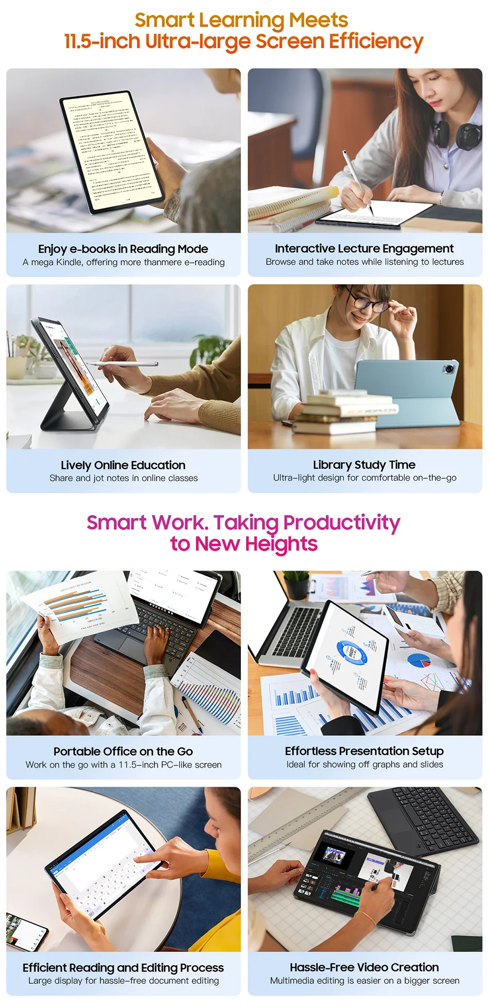 Blackview MEGA 1 Tablet - 11.5" 2.4K 120Hz Display 8GB 256GB 50MP+13MP Camera 8800mAh 33W Fast Charging