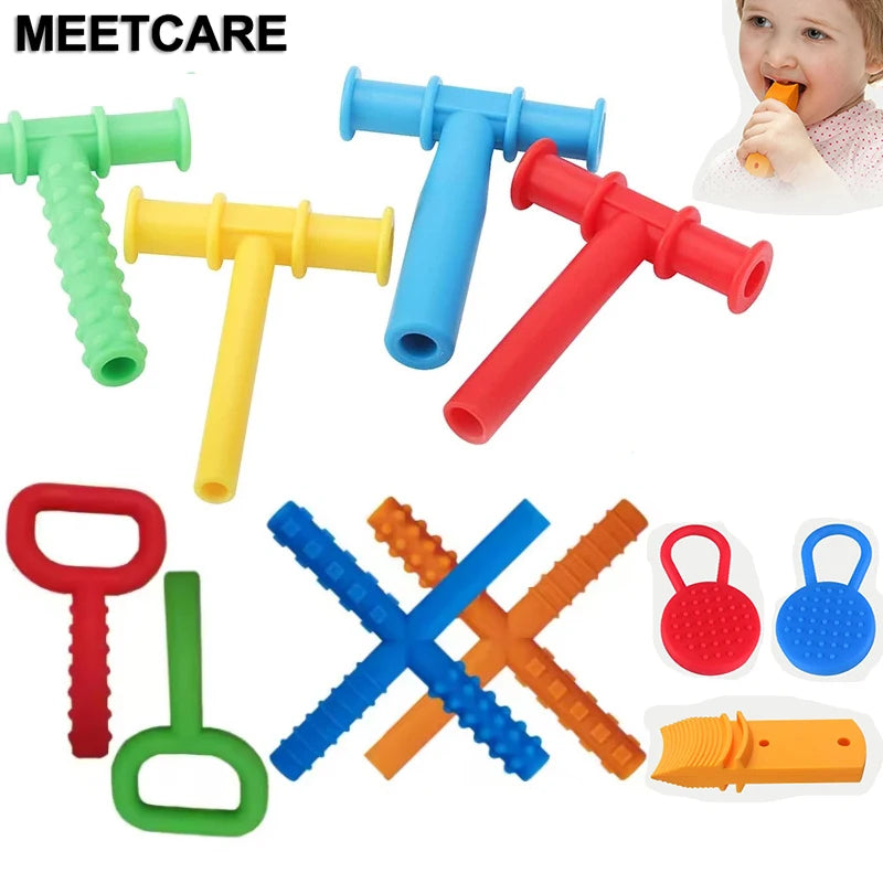 Kids Silicone Chewing Tubes – Speech Therapy & Autism Sensory Chew Toy Set