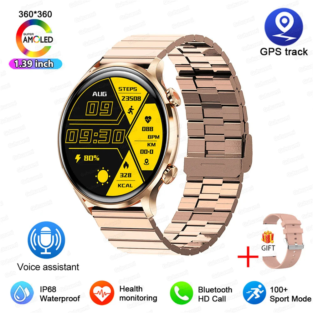 2026 AMOLED HD Smartwatch – GPS, Bluetooth Call, IP68 for Android & iOS