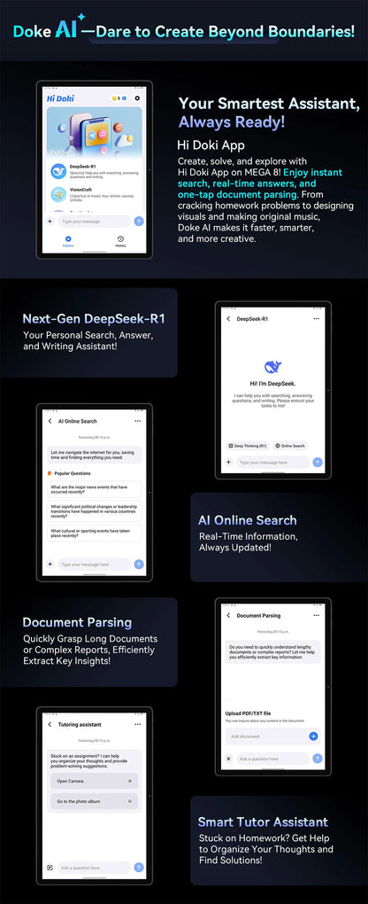 Blackview MEGA 8 Tablet - 13" FHD+ 90Hz Display Android 15 11000mAh 50MP Camera 4G Pad PC