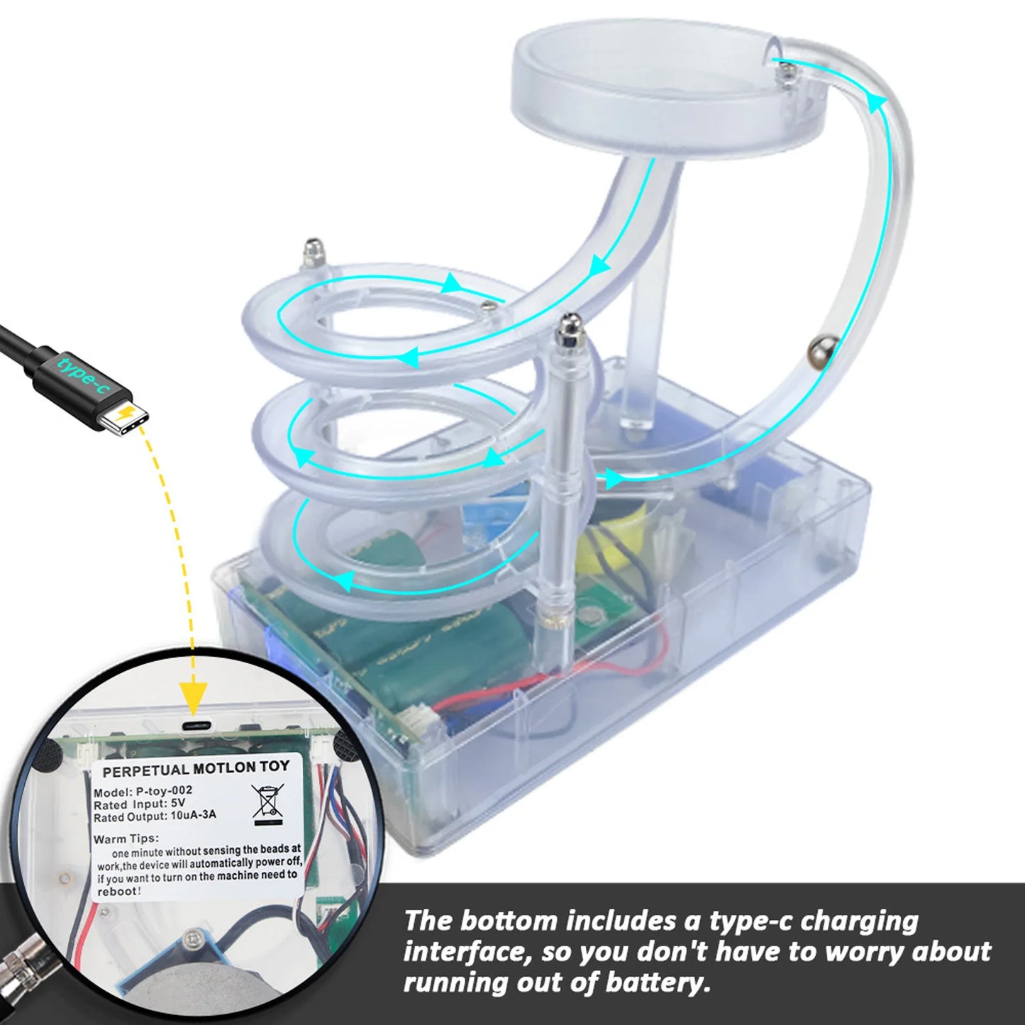 Art Perpetual Motion Machine Ornament Relieve Stress Rolling Ball Perpetual Motion Machine Decoration for Playing