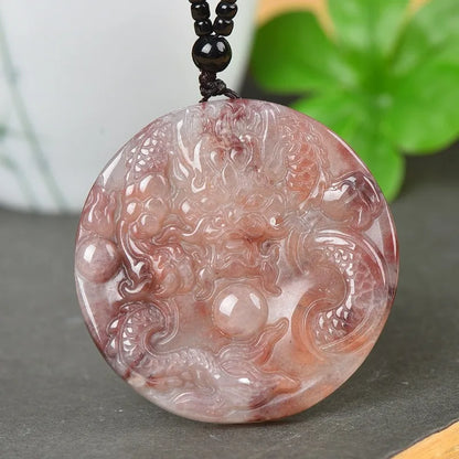 Natural Gold Silk Jade Auspicious Dragon Pendant Exquisite Personality Versatile Male and Female Couples Necklace Jade Pendant