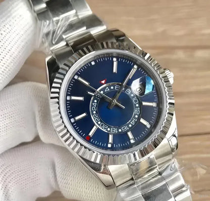 Men Watches Waterproof Dual Time Zone Luxury 904L Stainless Steel Watches Automatic Mechanical Sweep Movement Male Wristwatches