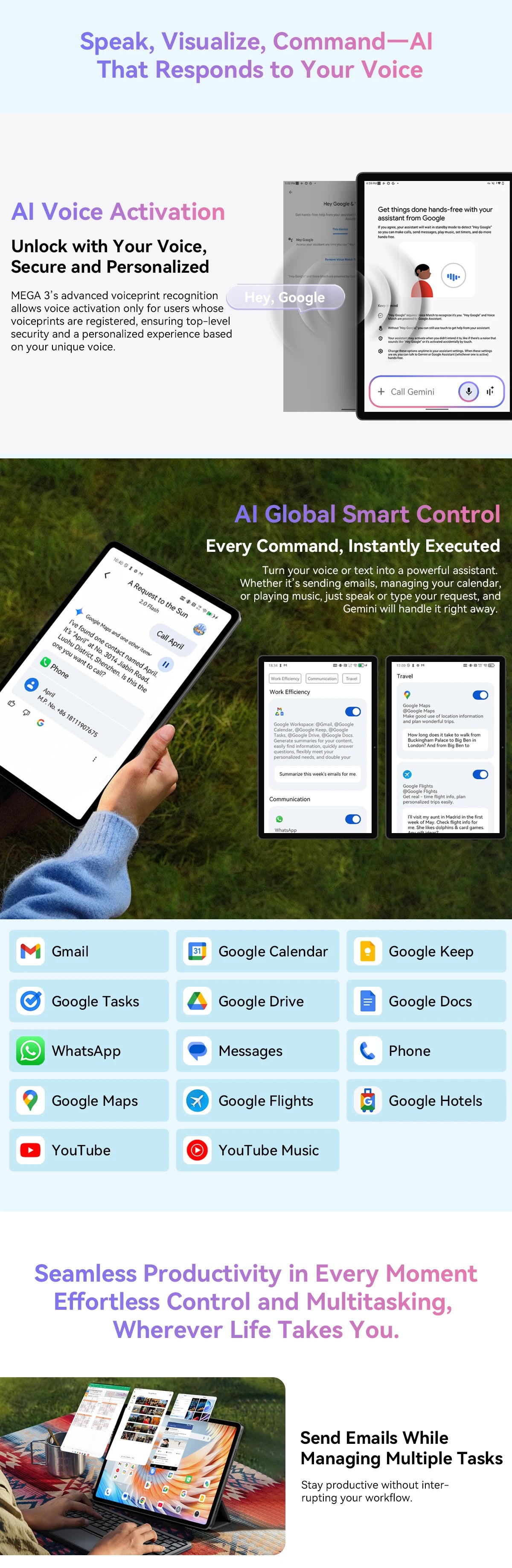 Blackview MEGA 3 Tablet 12.1" 2.5K 90Hz Display Android 15 MediaTek G100 8800mAh 33W Fast Charging 50MP Camera 12GB 256GB Pad