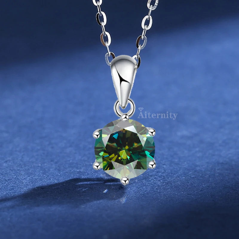 100% Real D Color 1 Carat Moissanite Pendant Necklace GRA Certificate for Women Wedding Bridal S925 Sterling Silver Fine Jewelry