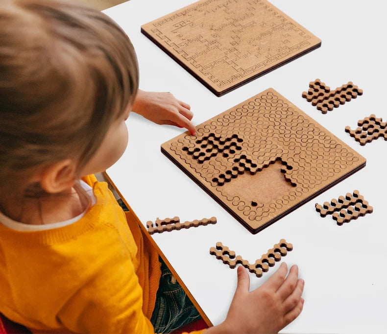 Impossible Wooden IQ Jigsaw Puzzle – 10-Level Brain Teaser Tangram Board Game