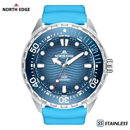 NORTH EDGE TRITON-TI Titanium Solar Diving Watch – 300M Waterproof, 180-Day Power Reserve