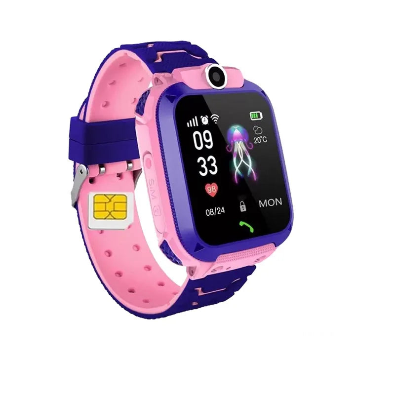 Fashion Q12 Kids Smart Watch IP67 Waterproof SOS Camera Phone 2G SIM Card Voice Call LBS Location Child Clock Smartwatches Gift