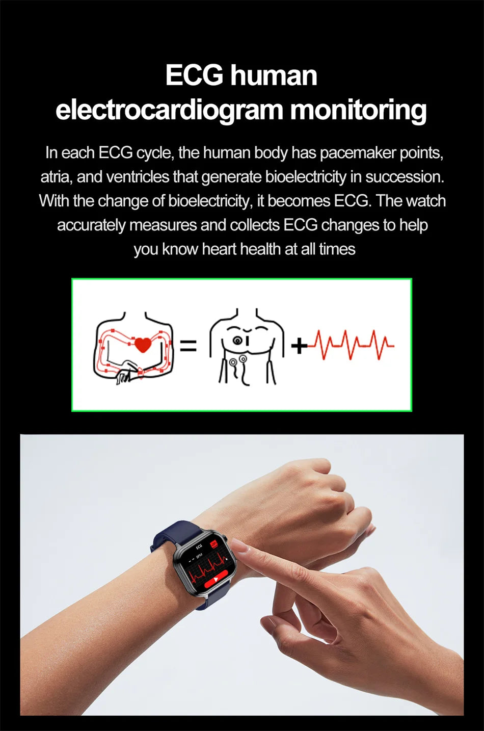 2025 Medical Grade ECG+PPG Smart Watch – Blood Sugar & Health Monitor