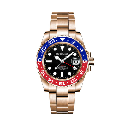 CUSTOM NH34 GMT Stainless Steel Sapphire Glass Watches reloj Waterproof Watch for man Automatic Movement Mechanical Men's Watch