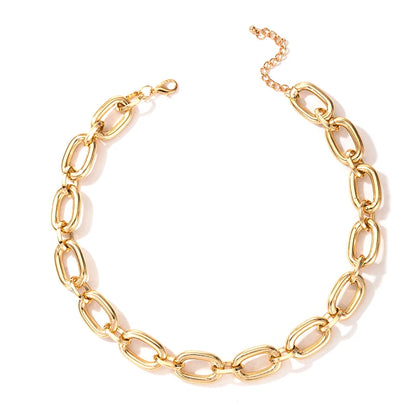 Tocona Punk Gold Color Chain Choker Necklace Trendy Hollow Geometric Alloy Metal Sweater Party Bohemain Jewelry for Women 17073