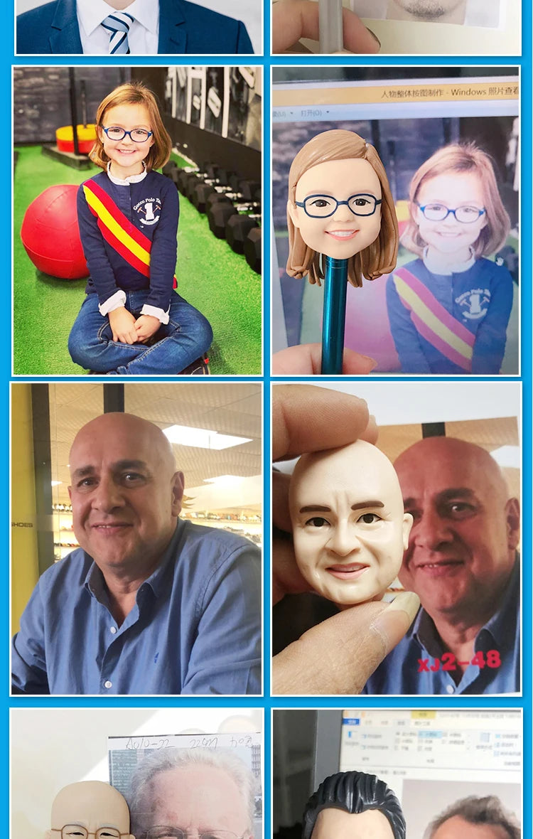 Custom Handmade Bobblehead Figurines, Personalized Clay Dolls figuras Statue Sculpture from photo,Christmas Gift for Husband