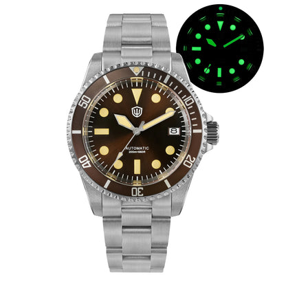 Watchdives WD5513 V2 Watch NH35 Automatic Movement Sapphire Crystal 20Bar Waterproof C3 Luminous 38mm Sub Vintage Watches