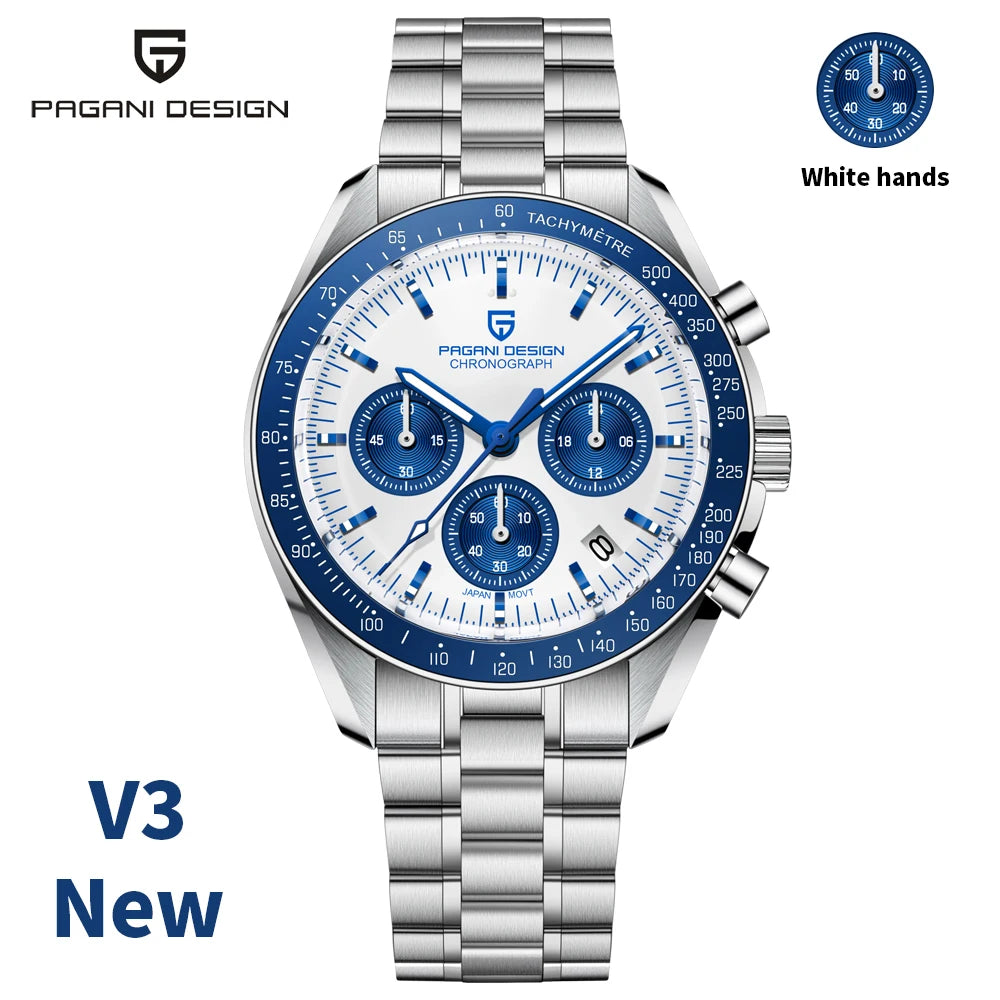 PAGANI DESIGN 2025 New Tribute to CK2998 Moon Watch Men Luxury Quartz Watches For Men AR Sapphire crystal Sport Chronograph Man
