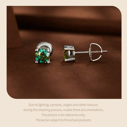 BAMOER 4 Prongs Moissanite Earrings for Women Solid 925 Sterling Silver 2CT VVS1 Lab Diamond Sparkling Classic Wedding Jewelry