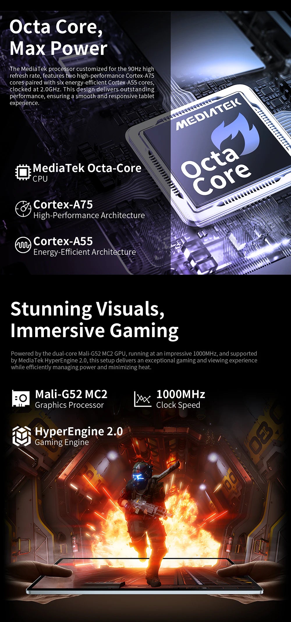 Teclast T60 Plus 12" Tablet 90Hz 2K Display Android 14 Max 16GB RAM 128GB ROM MTK G88 Octa-Core 8000mAh Widevine L1 4G LTE GPS