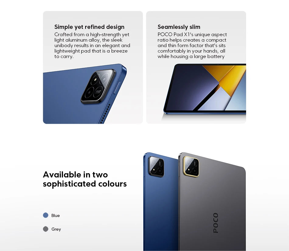 POCO PAD X1 Global Version 8GB 512GB Tablet 11.2" 3.2K 144Hz Eye-care Display Snapdragon 7+ Gen 3 WIFI 6E 8850mAh Pad PC