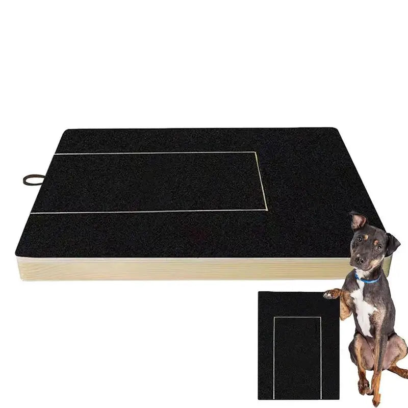 Dog Nail Scratch Board Nail Trim Pad Pull-Out Wooden Pet Scratching Board Toy Built-in Treat Box Dog Sandpaper Board Scratcher