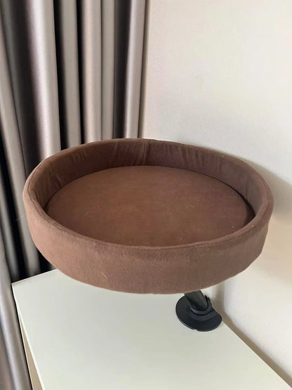 Soft Round Desktop Cat Bed Adjustable Height Comfortable Indoor Pet Nest for Kitten Office Desk Cat Climbing Frame